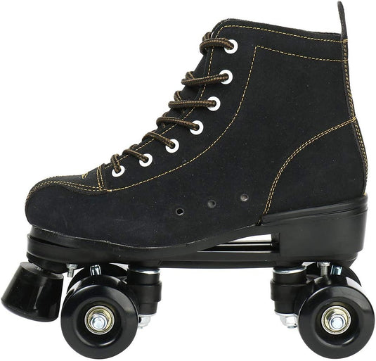 Rolschaatsen Dubbele rijschaatsen Verstelbare vierwielige rolschaatsen voor buiten, Schaatsen, maat 4.5/5.5/6.5/7/7.5/8/8.5/9.5/10.5 (zwart, 39=UK:6.5)