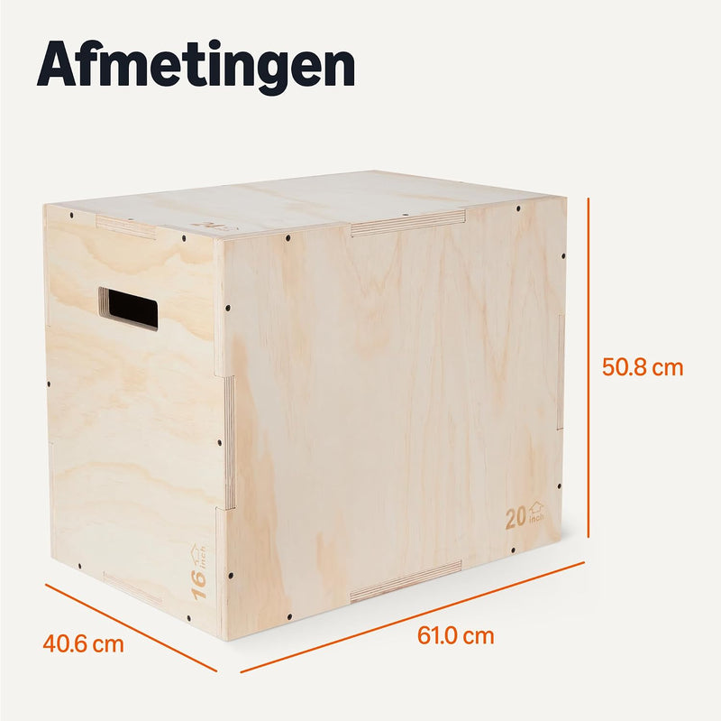Laad afbeelding in Galerijviewer, Houten plyo box met 3 hoogtes tot 204 kg – jump box – plyometrische trainingsbox
