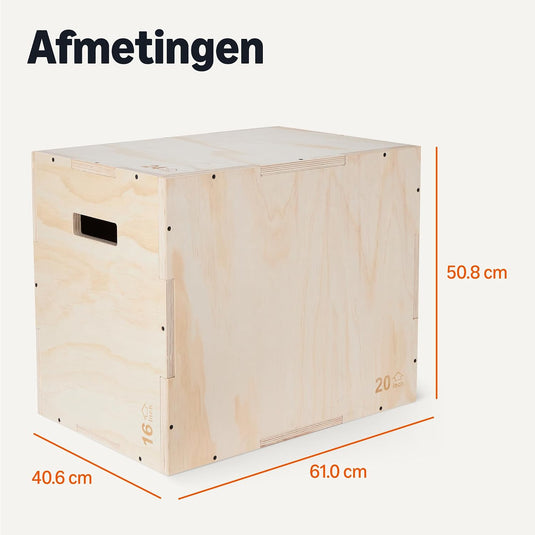 Houten plyo box met 3 hoogtes tot 204 kg – jump box – plyometrische trainingsbox