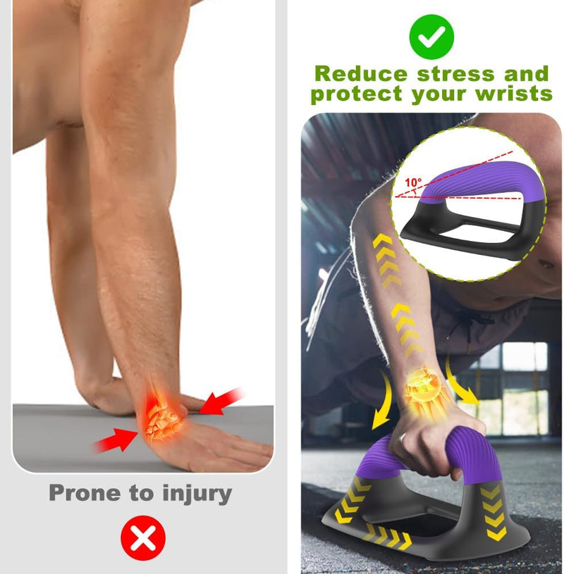Chargez l'image dans la visionneuse de la galerie, Push-up bars met ergonomische zachte handgrepen en antislip basis – opdruksteunen – krachttraining

