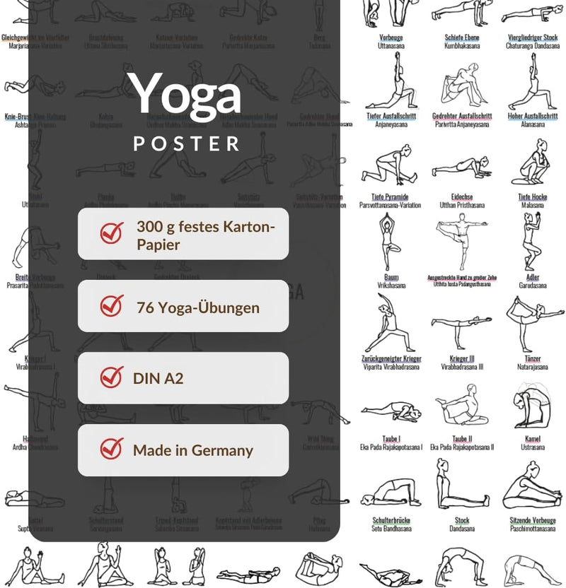 Laad afbeelding in Galerijviewer, FIT BALANCED Yoga poster A2, met 76 yoga-oefeningen, asana's
