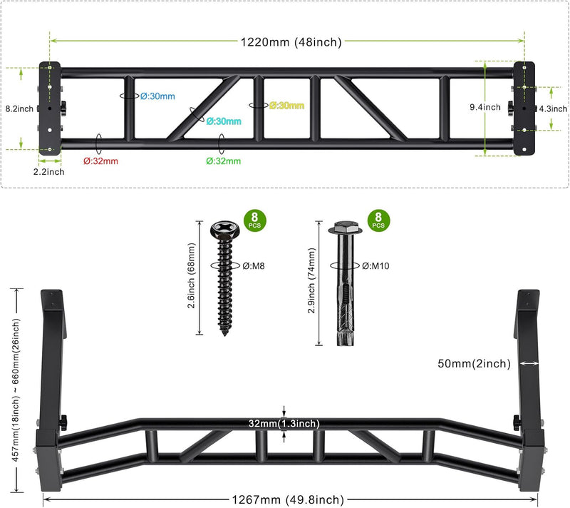 Load image into Gallery viewer, Ceiling-mounted pull-up bar with pulley system and multiple grip positions – pull-up bar – cable trainer
