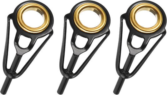Hengel topogen 3 stuks 1 mm van roestvrij staal zwart-goud – hengeltop reparatieset – visaccessoires