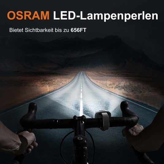 Antimi Fahrradleuchten-Set, StVZO-zugelassen Beleuchtungsset Led IPX5 Frontlicht + Rücklicht Fahrradlicht Set USB Typ C