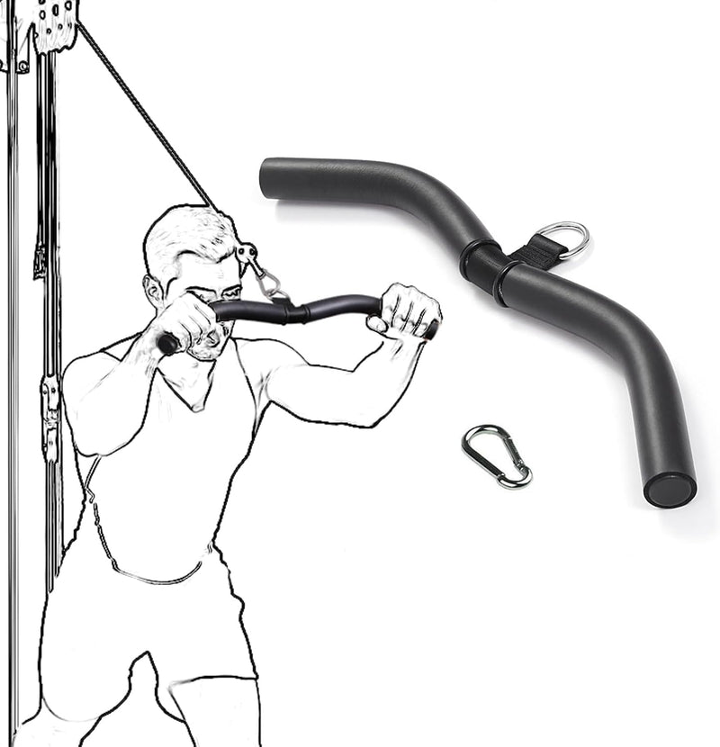 Laad afbeelding in Galerijviewer, Rechte kabelstang 40 cm met antislip handgrepen tot 150 kg – lat pulldown bar – biceps triceps stang
