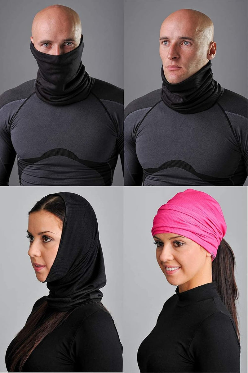 Load image into Gallery viewer, TODO Universele colsjaal, winterhalsdoek voor hardlopen, wielrennen, heren, dames, multifunctionele doek, halswarmer, warm, fleece, winddicht, ski, nekwarmer, voetbal, zwart, Zwart - Ns1, One size
