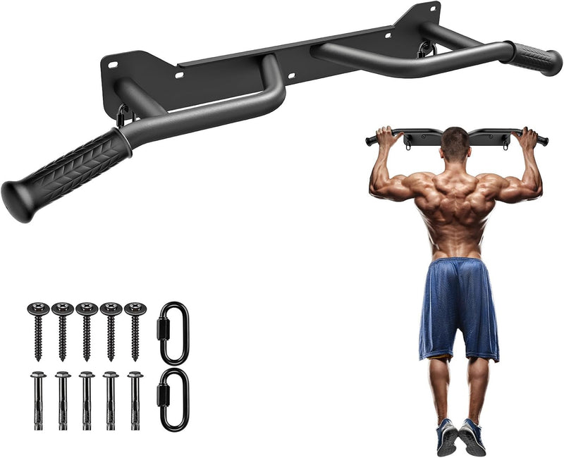 Chargez l'image dans la visionneuse de la galerie, Wandgemonteerde optrekstang met meerdere gripposities tot 272 kg – pull-up bar – krachttraining
