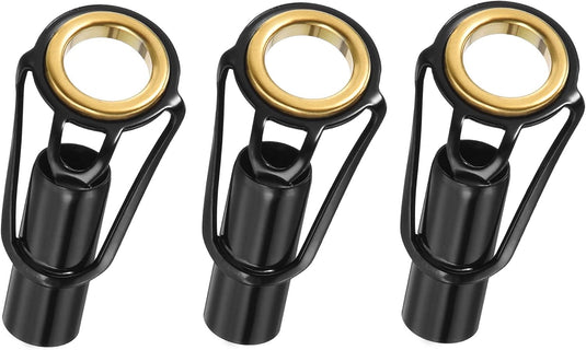 Hengel topogen 3 stuks 1 mm van roestvrij staal zwart-goud – hengeltop reparatieset – visaccessoires