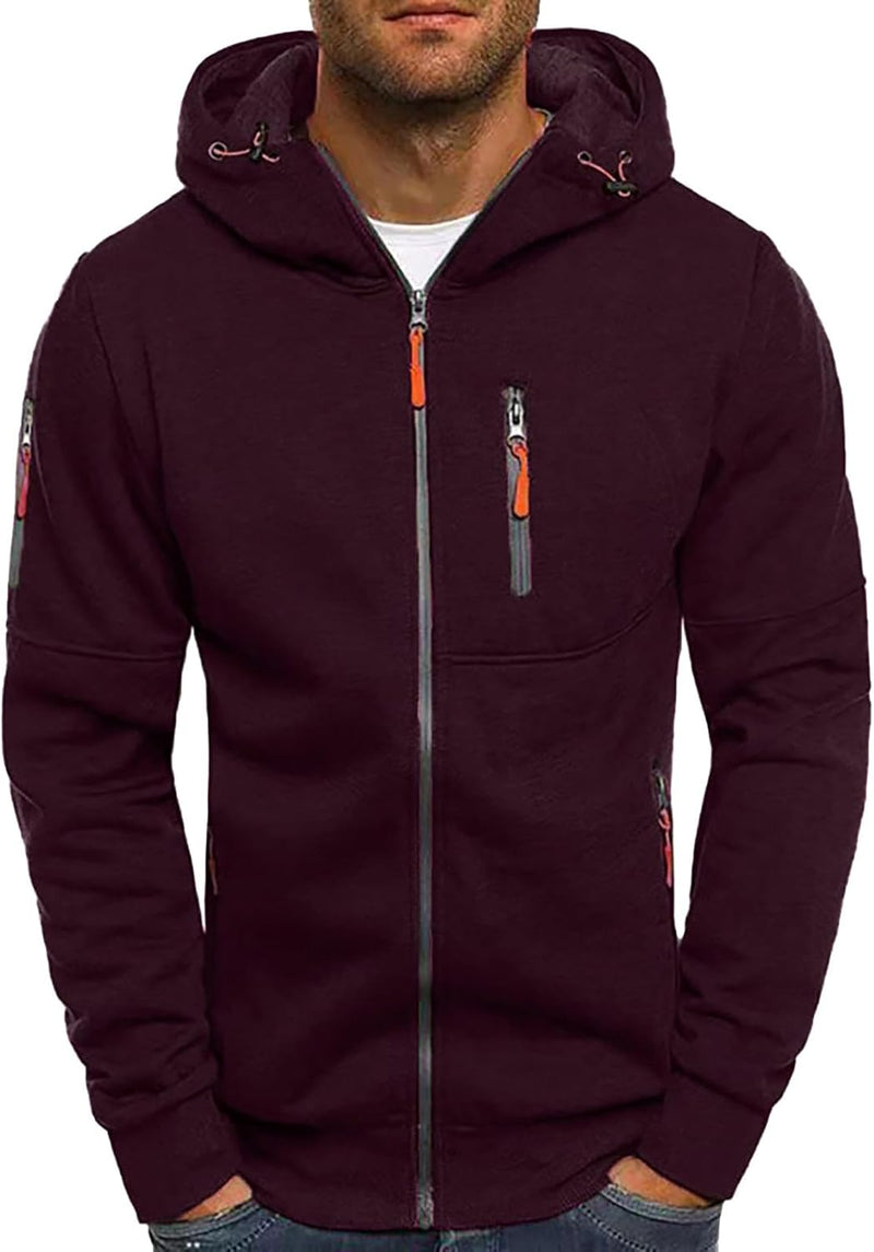 Laden Sie das Bild in Galerie -Viewer, Heren lange hoodie met capuchon en rits voor de winter – vest – heren trui
