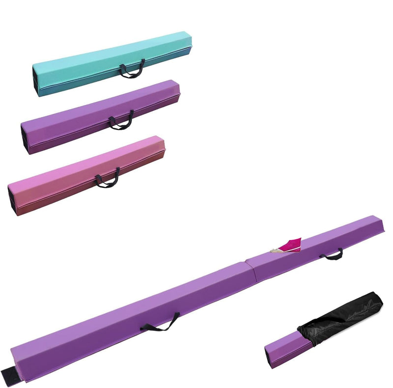 Laad afbeelding in Galerijviewer, Gymnastiekbalk 210-300 cm – opvouwbare balansbalk met antislip onderzijde en draaggreep – voor kinderen en training thuis
