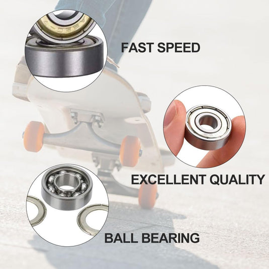 Kogellagers, 20 stuks 608 ZZ kogellagers, voor schaatsen, skateboards, inline skates, 8 mm x 22 mm x 7 mm