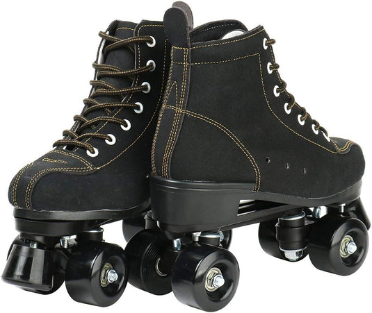 Rolschaatsen Dubbele rijschaatsen Verstelbare vierwielige rolschaatsen voor buiten, Schaatsen, maat 4.5/5.5/6.5/7/7.5/8/8.5/9.5/10.5 (zwart, 39=UK:6.5)