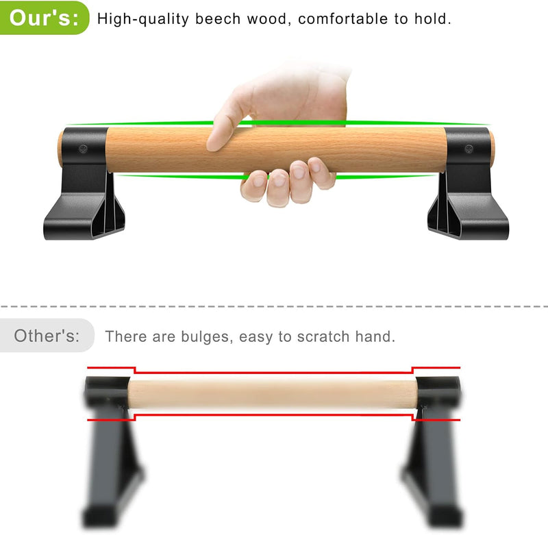 Load image into Gallery viewer, Parallettes met houten handgrepen en stalen frame tot 272 kg – push-up bars – calisthenics
