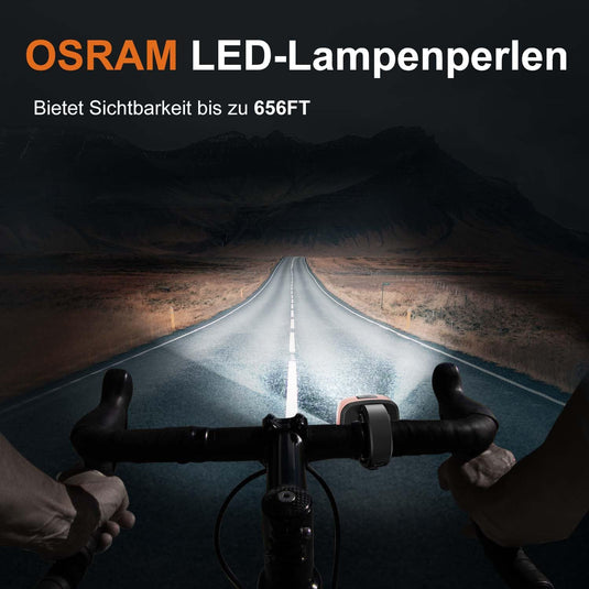 Antimi Fahrradleuchten-Set, StVZO-zugelassen Beleuchtungsset Led IPX5 Frontlicht + Rücklicht Fahrradlicht Set USB Typ C