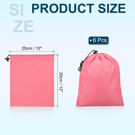 Opbergzakken met trekkoord 35 x 40 cm 6 stuks – waterbestendige reiszakken