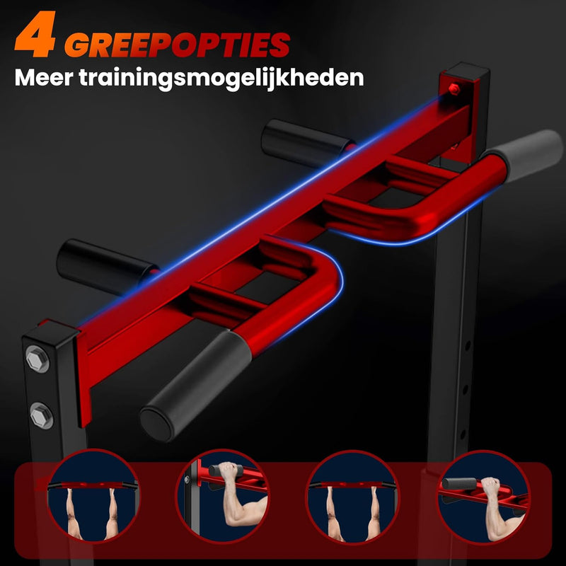 Laden Sie das Bild in Galerie -Viewer, Opvouwbare power tower met verstelbare optrekstang en dip station tot 200 kg – pull-up bar – krachtstation
