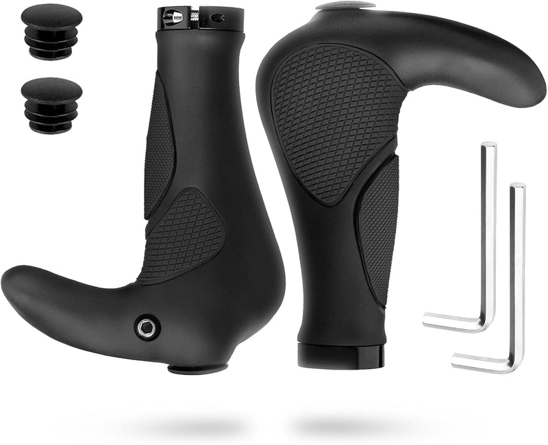 Laden Sie das Bild in Galerie -Viewer, Ergonomische fietshandvatten 22 mm zwart/grijs
