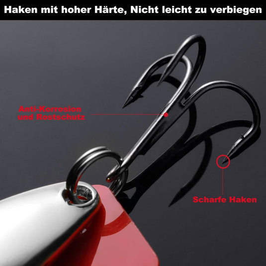 Metalen vislepels set van 10 stuks 5 g en 8 g