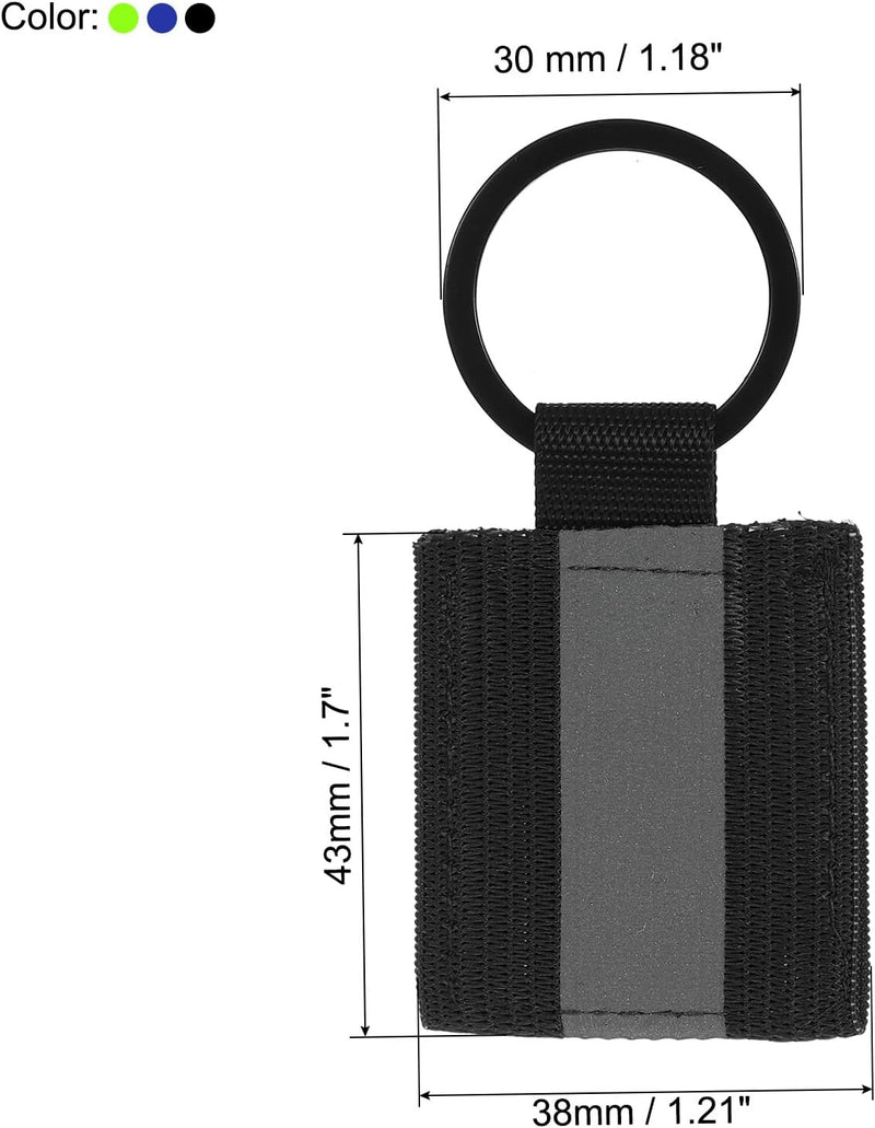 Chargez l'image dans la visionneuse de la galerie, Reflecterende sleutelhangers 9 stuks van nylon zwart – reflector hangers – fiets hardloop accessoires
