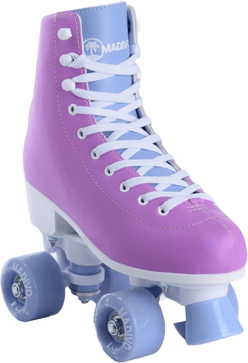 Load image into Gallery viewer, Madivo Pastel Klassieke retro rolschaatsen voor dames | ABEC-7 kogellagers | meisjes rolschaatsen, skeelers| blauw/koraal | maat 35, 36, 37, 38, 39, 40, 41
