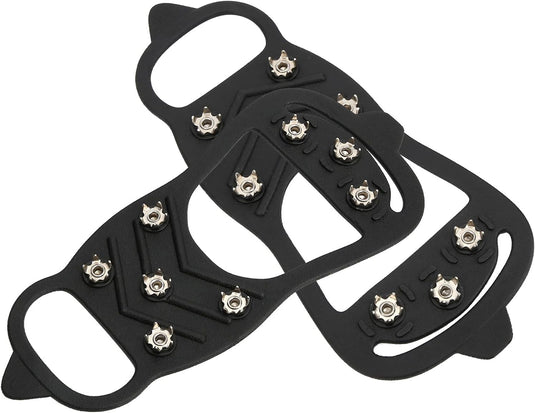 Antislip schoenspikes met 8 tanden zwart