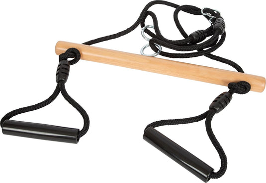 Trapezeschommel 2-in-1 met gymnastiekringen en verstelbare touwen tot 100 kg – houten schommel
