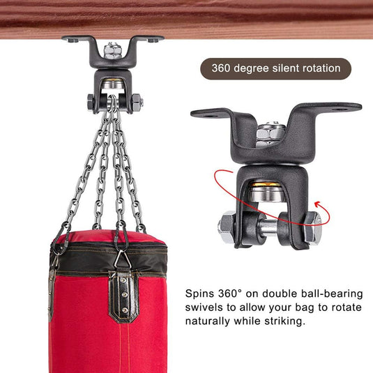 Punching bag hanging set with 360-degree swivel ceiling bracket and 4 chains - punching bag holder - training suspension