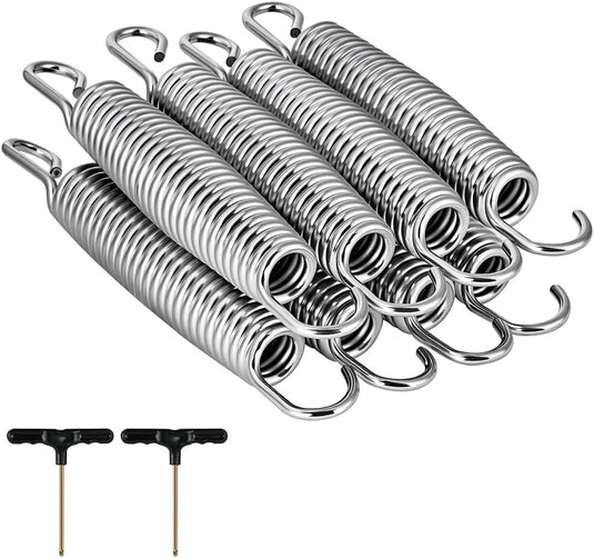 Trampolineveren 8 stuks 140 mm met 2 T-haken – vervangingsveren – trampoline accessoires