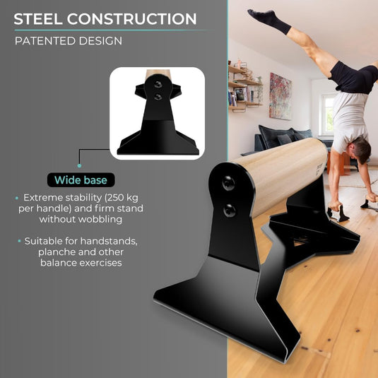 Push-up bars met houten handgrepen en antislip stalen frame – opdruksteunen – calisthenics