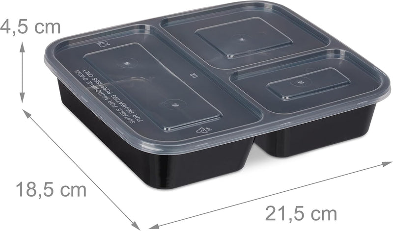 Laden Sie das Bild in Galerie -Viewer, Meal prep bakjes set van 24 met 3 vakken 1,79 liter
