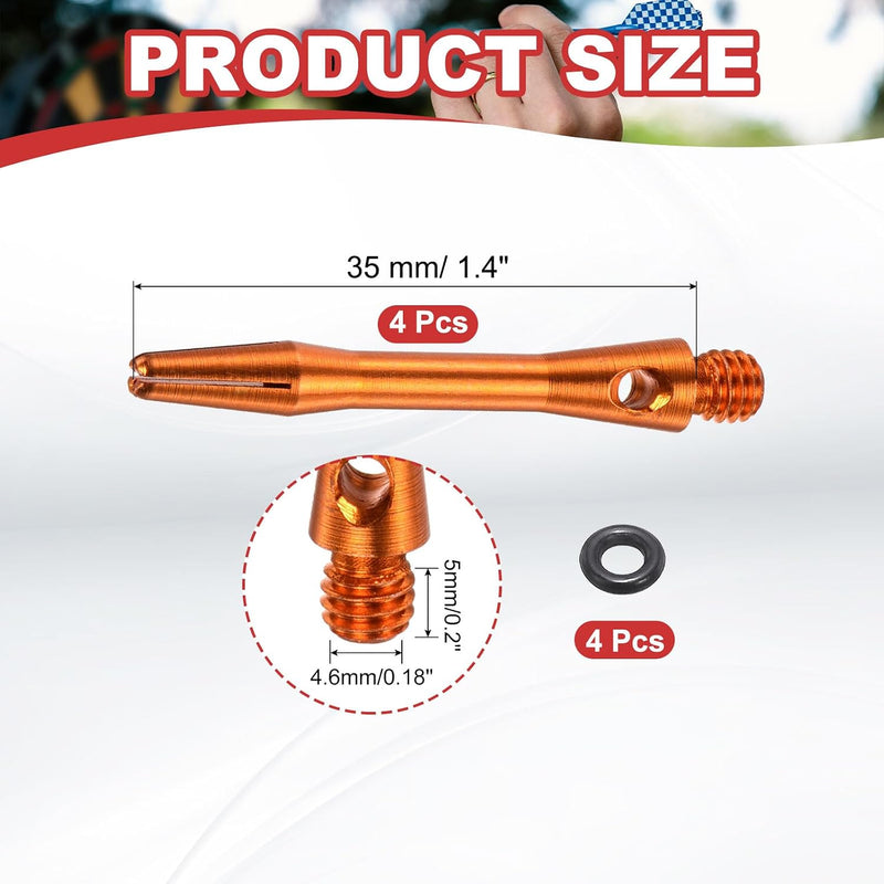 Laad afbeelding in Galerijviewer, Dartschachten 4 stuks 45 mm van aluminium geel met 2BA schroefdraad – dart shafts – dart accessoires
