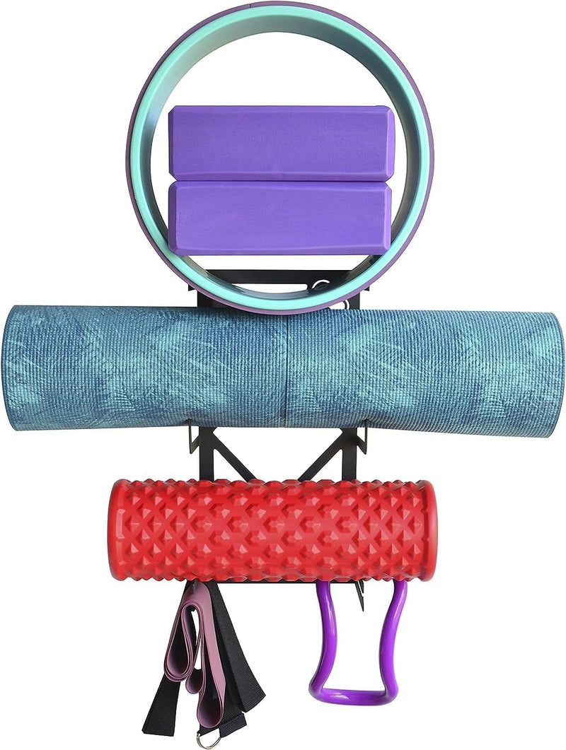 Load image into Gallery viewer, Wandhouder voor complete yoga- en pilatesuitrusting, 100% koolstofstaal
