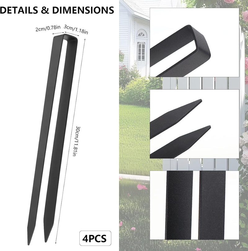 Laden Sie das Bild in Galerie -Viewer, U-vormige grondankers 4 stuks 30 cm van gepoedercoat staal – tuinankers – trampoline haringen
