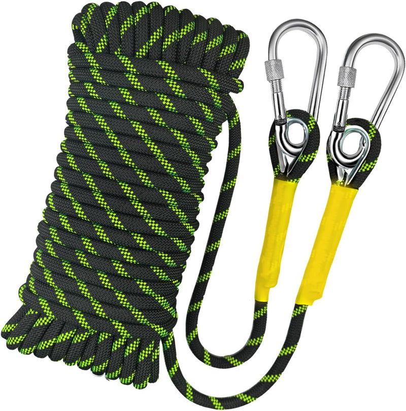 Laden Sie das Bild in Galerie -Viewer, Statisch Touw 10 m x 8 mm met 2 Karabijnhaken – Nylon Outdoor Touw voor Camping, Survival, Vissen en Wandelen
