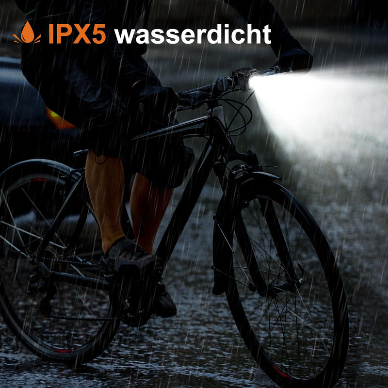 Load image into Gallery viewer, Antimi Fahrradleuchten-Set, StVZO-zugelassen Beleuchtungsset Led IPX5 Frontlicht + Rücklicht Fahrradlicht Set USB Typ C
