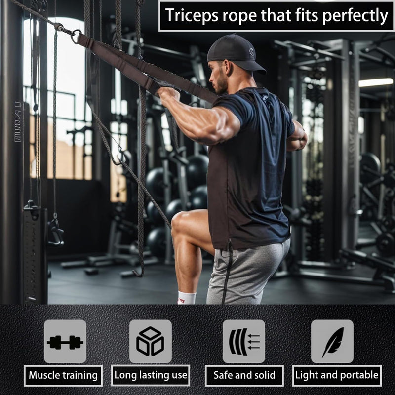 Load image into Gallery viewer, triceps touw fitness apparatuur, krachttraining Spantouw wordt geleverd met opbergtas, Triceps-trainer voor lat pulldowns, geschikt voor triceps krachttraining gym accessoire
