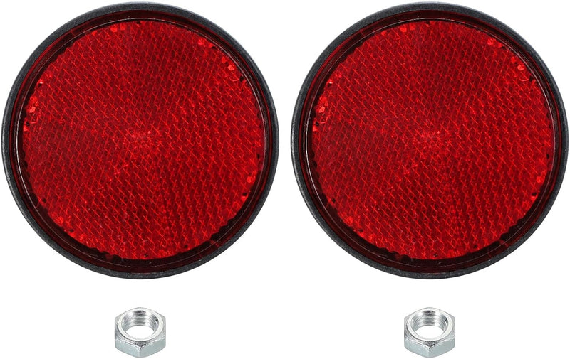 Chargez l'image dans la visionneuse de la galerie, Réflecteurs ronds, 2 pièces, 60 mm, rouges, avec fixation par vis M6 – réflecteurs de sécurité – accessoires pour vélo et moto
