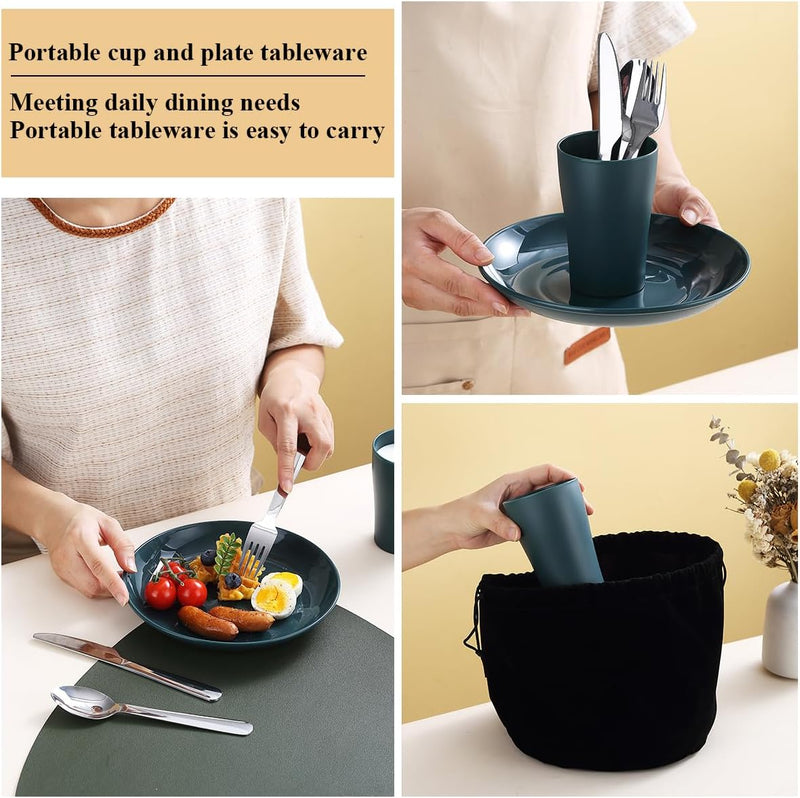 Laden Sie das Bild in Galerie -Viewer, Campingservies set 5-delig voor 1 persoon met tas
