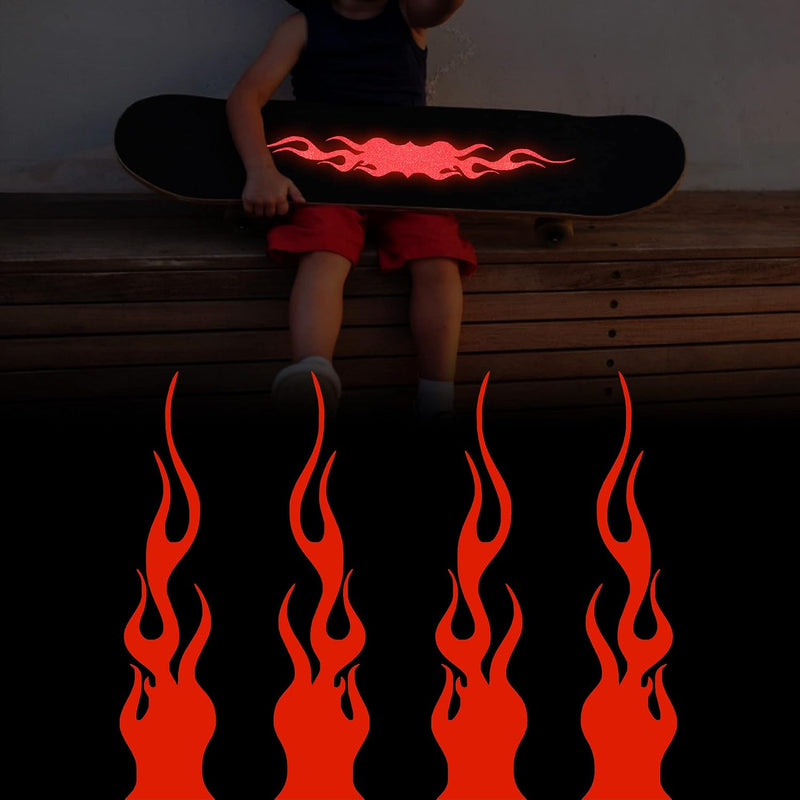 Laad afbeelding in Galerijviewer, Reflecterende vlamstickers set van 4 rood 20 cm
