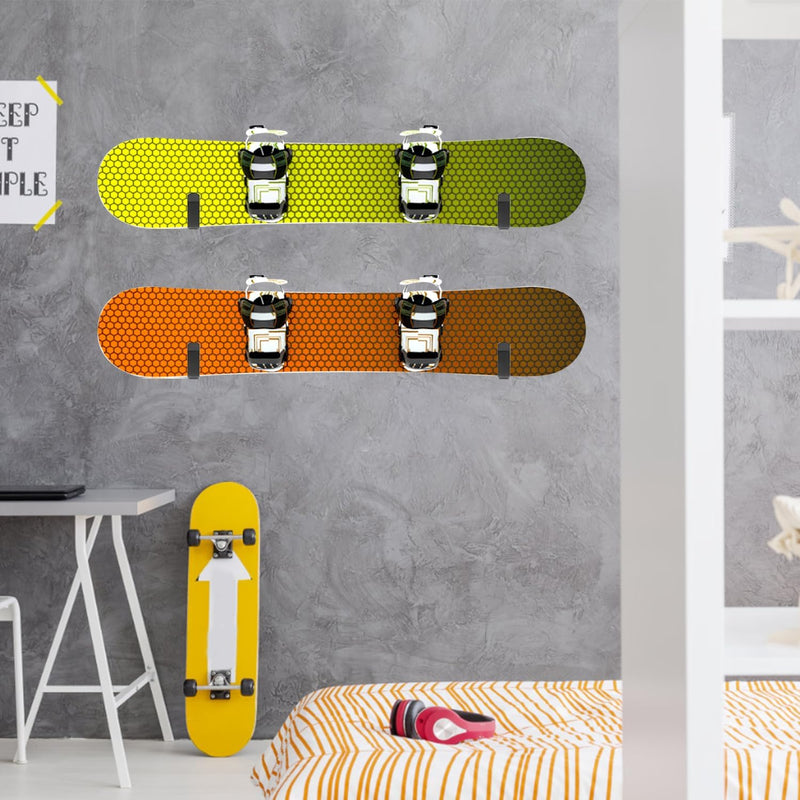 Laden Sie das Bild in Galerie -Viewer, Board wandhouders 2 paar van metaal zwart tot 25 kg – skateboard snowboard longboard wandhaken
