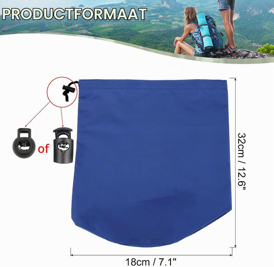 Waterdichte opbergzak 34,5 x 67 cm met trekkoord donkergroen – stuff sack – camping accessoires
