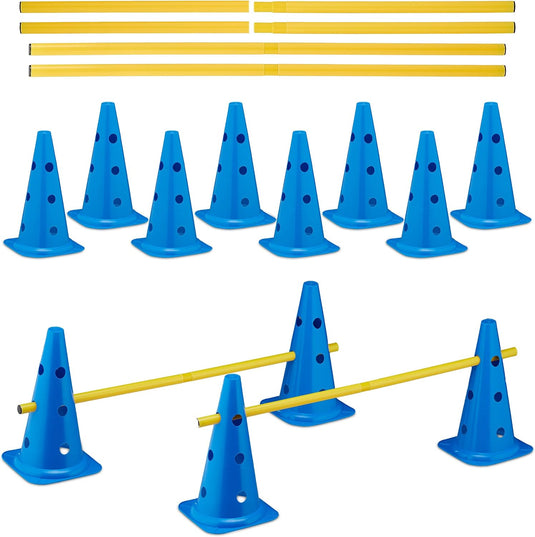 Agility hindernisset 18-delig met 12 pionnen en 6 stokken – hondentraining – sporthorden