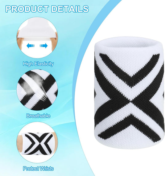 Sport polszweetbanden 2 stuks voor dames en heren – absorberende polsbandjes – fitness accessoires