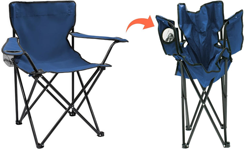 Chargez l'image dans la visionneuse de la galerie, Campingstoelen Opvouwbaar 2 Stuks met Bekerhouder tot 100 kg – Vouwstoel – Kampeerstoel
