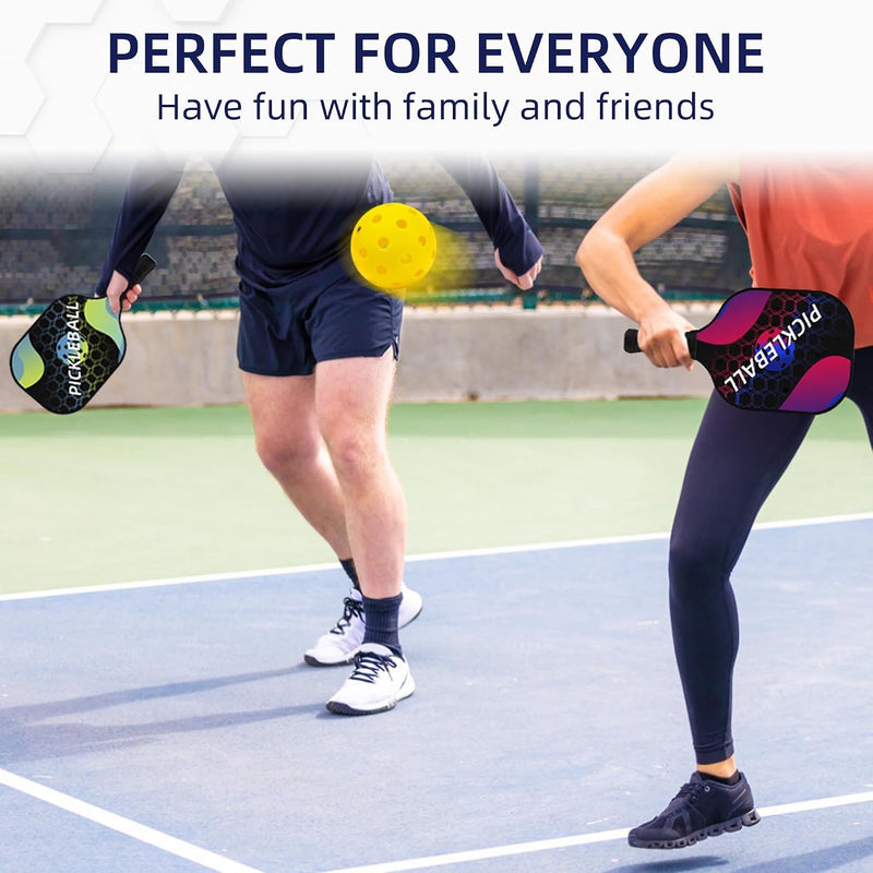 Laad afbeelding in Galerijviewer, Pickleball set met 4 rackets en 4 ballen
