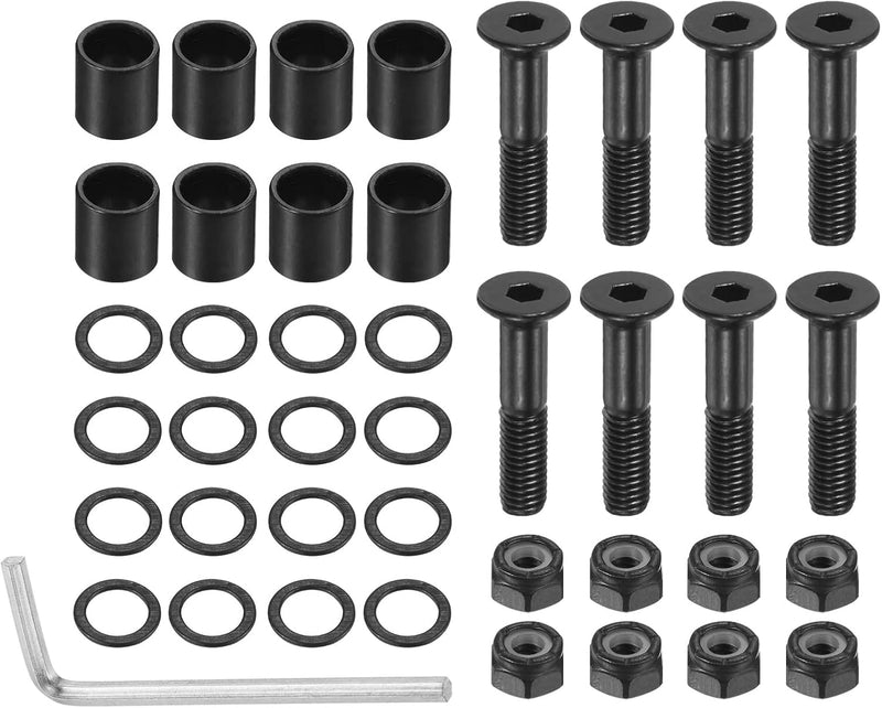 Chargez l'image dans la visionneuse de la galerie, Skateboard hardware set met 25 mm schroeven moeren spacers en washers – 40-delig – skate accessoires

