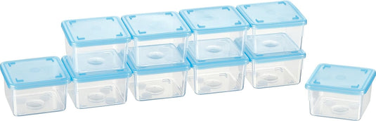 Vriesdozen set van 10 stuks 0,5 liter lichtblauw