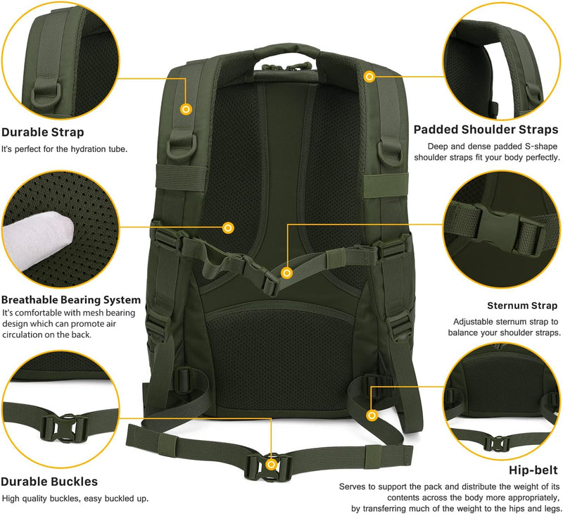 Load image into Gallery viewer, Mardingtop 25L Tactische Militaire Rugzak voor Buitenuitrusting Aanvalsrugzak met MOLLE Systeem Trekking Tas voor Wandelen Camping
