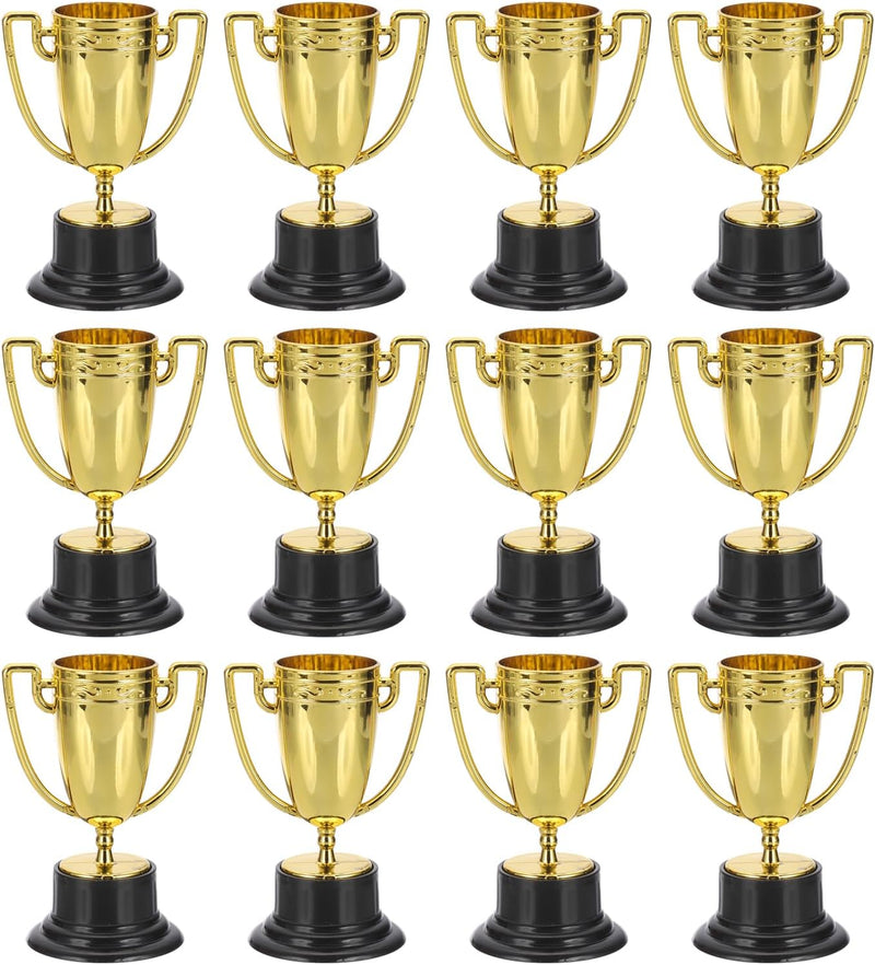 Chargez l'image dans la visionneuse de la galerie, Mini-trophées 12 pièces 8,2 cm couleur or – petites coupes sportives – prix et trophées
