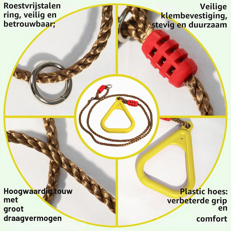 Laden Sie das Bild in Galerie -Viewer, Gymnastiekringen 2 stuks met verstelbare touwen 120-200 cm tot 120 kg – klimringen – schommel accessoires
